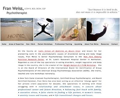 Homepage of Manhattan psychotherapist Fran Weiss